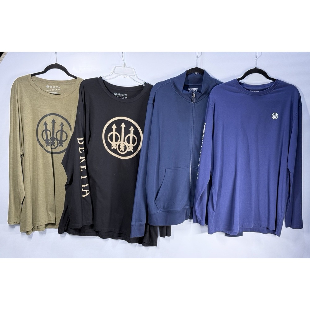 Team Beretta Shooting Long Sleeve T Shirts Full Zip Jacket XXL/XXXL Lot of 4